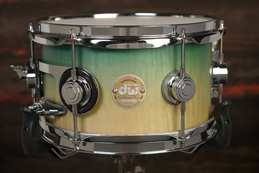 DW 6x10" Collector's Series Snare Drum - Candy Blue Azure Burst over Mapa Burl Exotic Veneer - Carl Allen