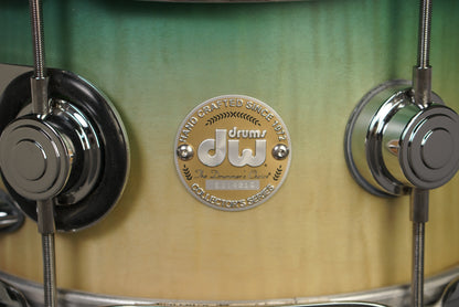 DW 6x10" Collector's Series Snare Drum - Candy Blue Azure Burst over Mapa Burl Exotic Veneer - Carl Allen