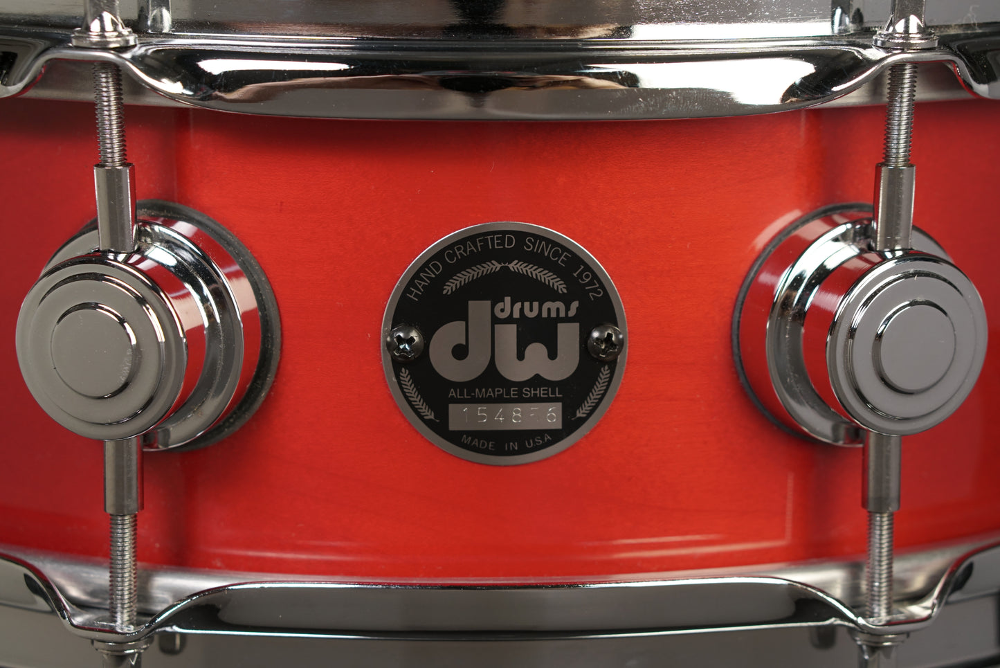 DW 4.5x13" Pre-Collector's Series Snare Drum - Red Lacquer - Carl Allen