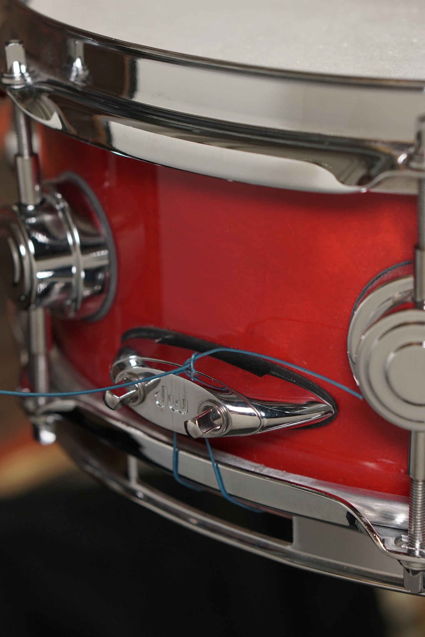 DW 4.5x13" Pre-Collector's Series Snare Drum - Red Lacquer - Carl Allen