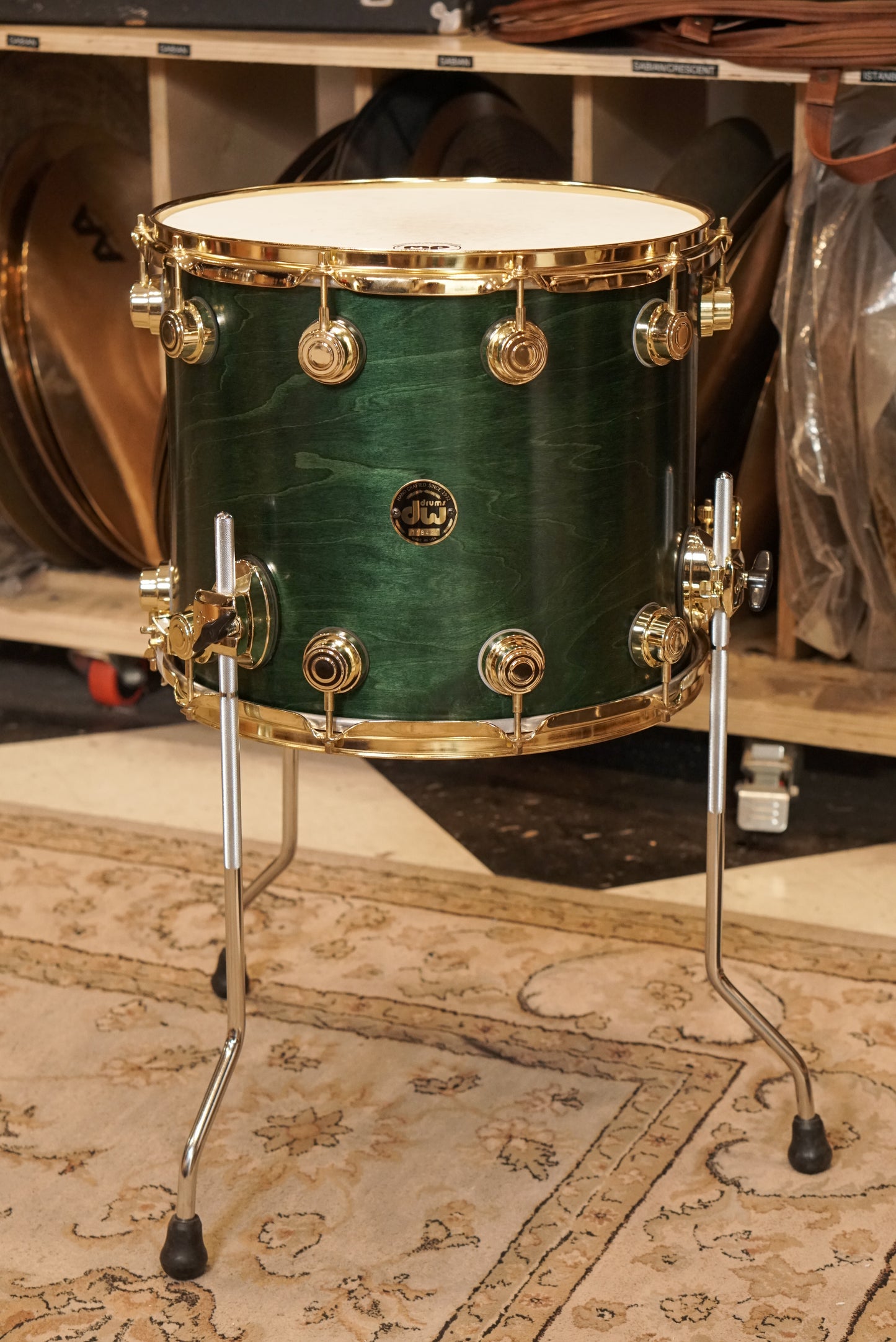 DW 13x15" Collector's Series SNOM Snare Drum/Floor Tom - Emerald Green - Carl Allen