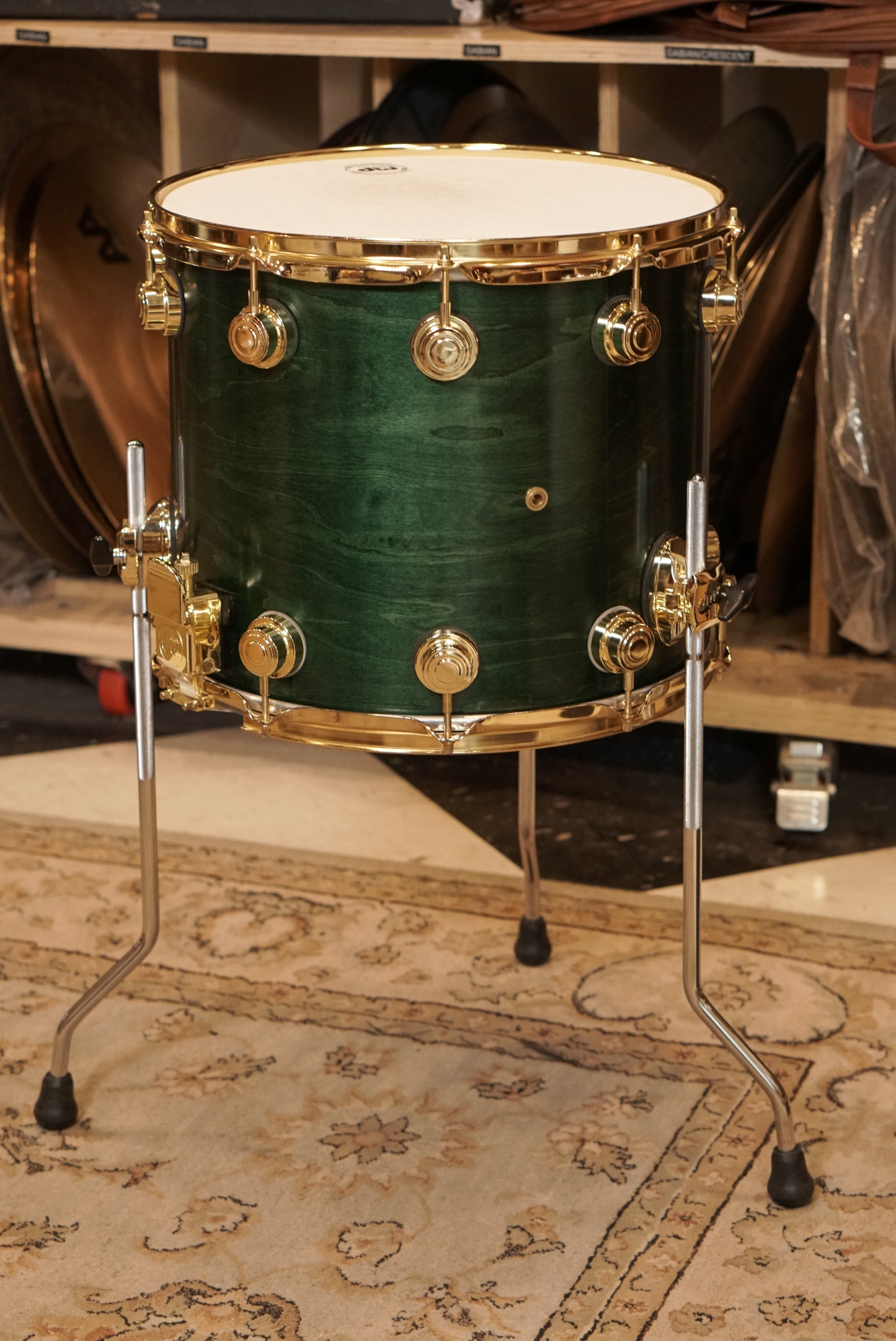 DW 13x15" Collector's Series SNOM Snare Drum/Floor Tom - Emerald Green - Carl Allen