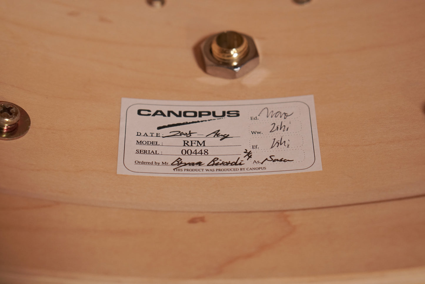 Canopus 12/14/18" RFM Maple Drum Set - Natural Oil