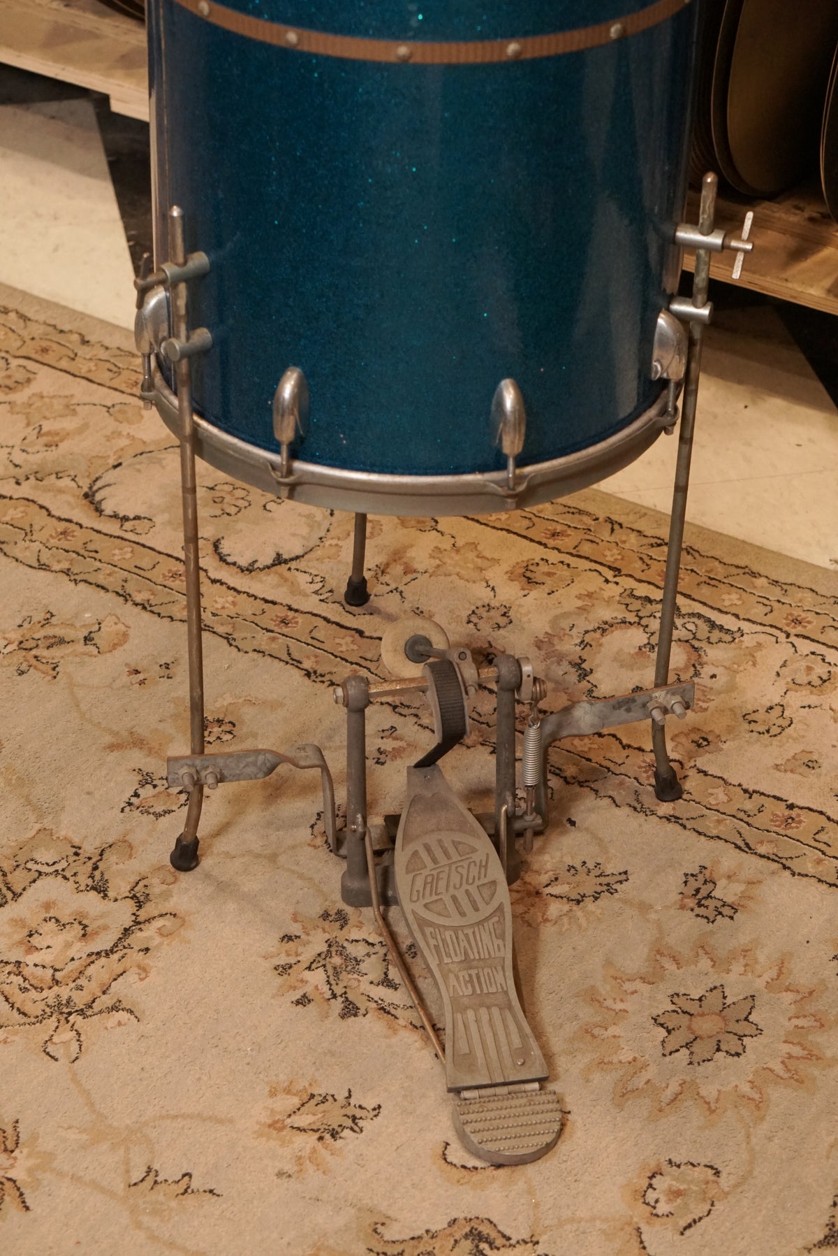 Gretsch 10/14" Round Badge Cocktail Drum Set - 1950s Blue Sparkle