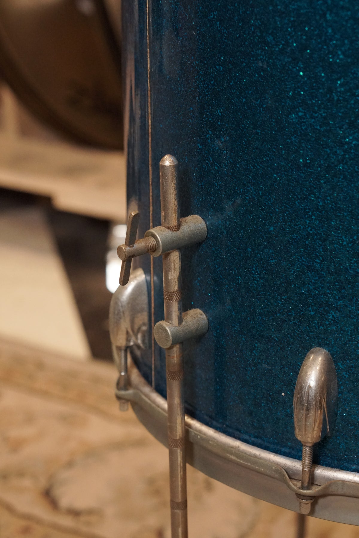 Gretsch 10/14" Round Badge Cocktail Drum Set - 1950s Blue Sparkle