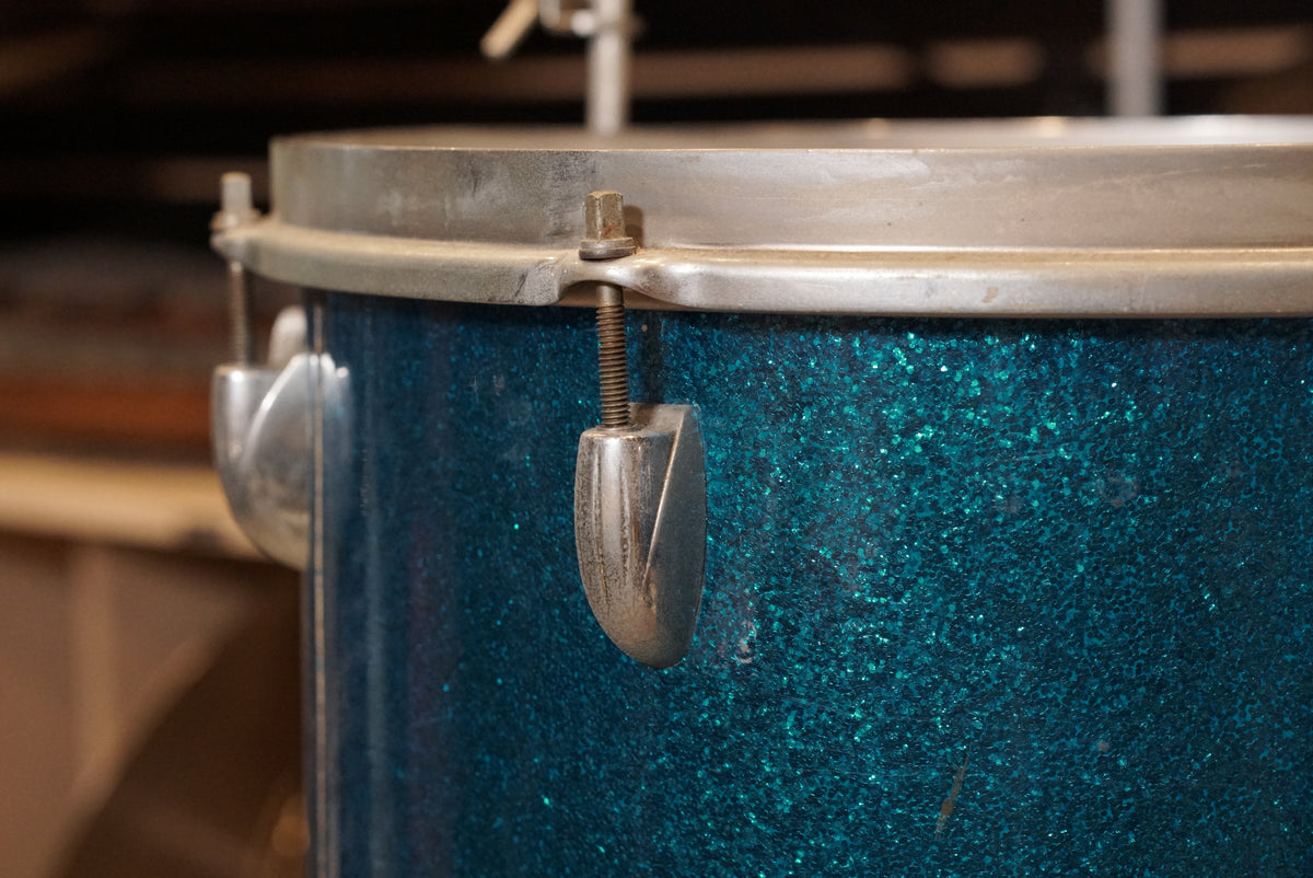 Gretsch 10/14" Round Badge Cocktail Drum Set - 1950s Blue Sparkle