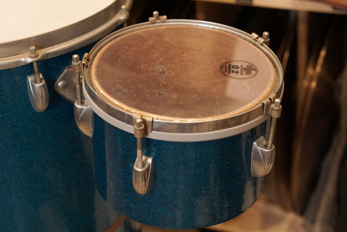 Gretsch 10/14" Round Badge Cocktail Drum Set - 1950s Blue Sparkle