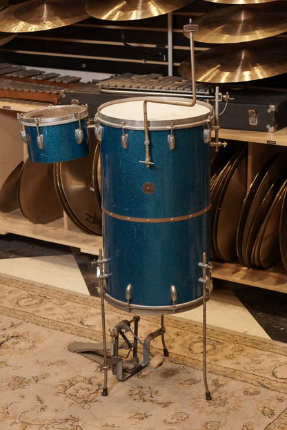Gretsch 10/14" Round Badge Cocktail Drum Set - 1950s Blue Sparkle