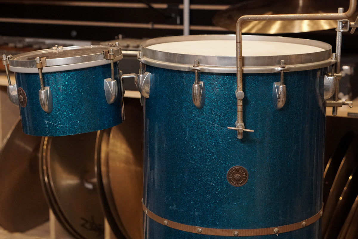 Gretsch 10/14" Round Badge Cocktail Drum Set - 1950s Blue Sparkle
