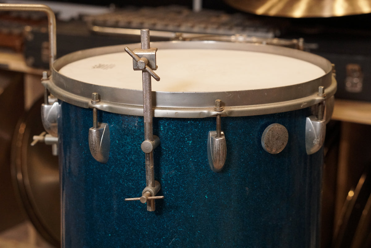 Gretsch 10/14" Round Badge Cocktail Drum Set - 1950s Blue Sparkle
