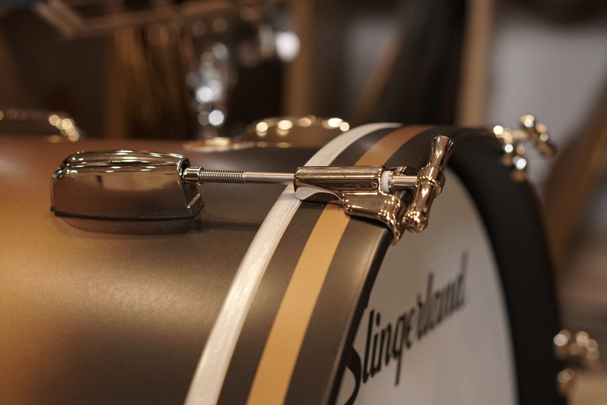 Slingerland 12/14/20/5.5x14" Radio King Outfit Drum Set - Black and Gold Lacquer