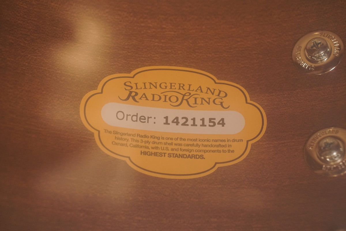 Slingerland 12/14/20/5.5x14" Radio King Outfit Drum Set - Black and Gold Lacquer