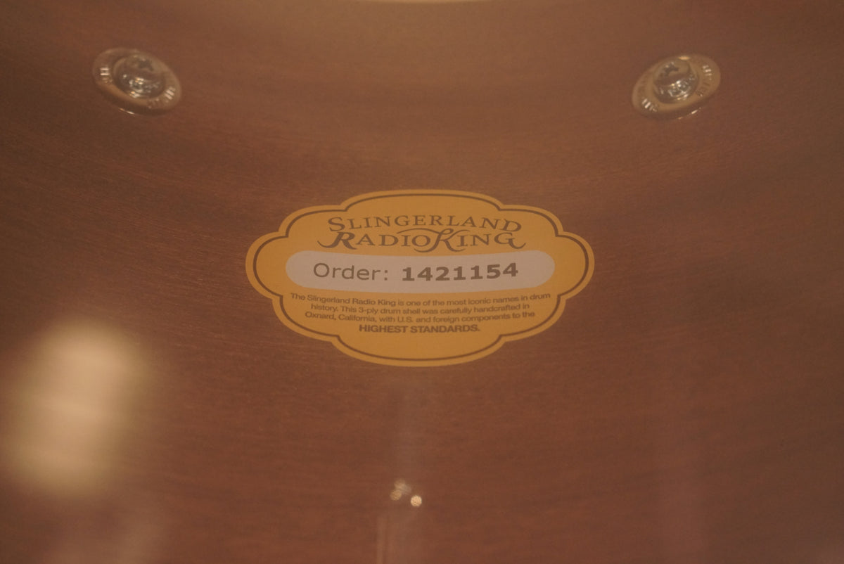 Slingerland 12/14/20/5.5x14" Radio King Outfit Drum Set - Black and Gold Lacquer