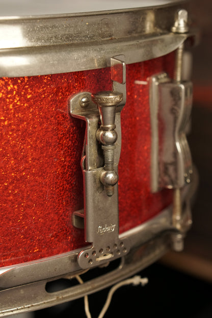 Ludwig 5x14" Jazz Festival Snare Drum - 1960s Red Sparkle