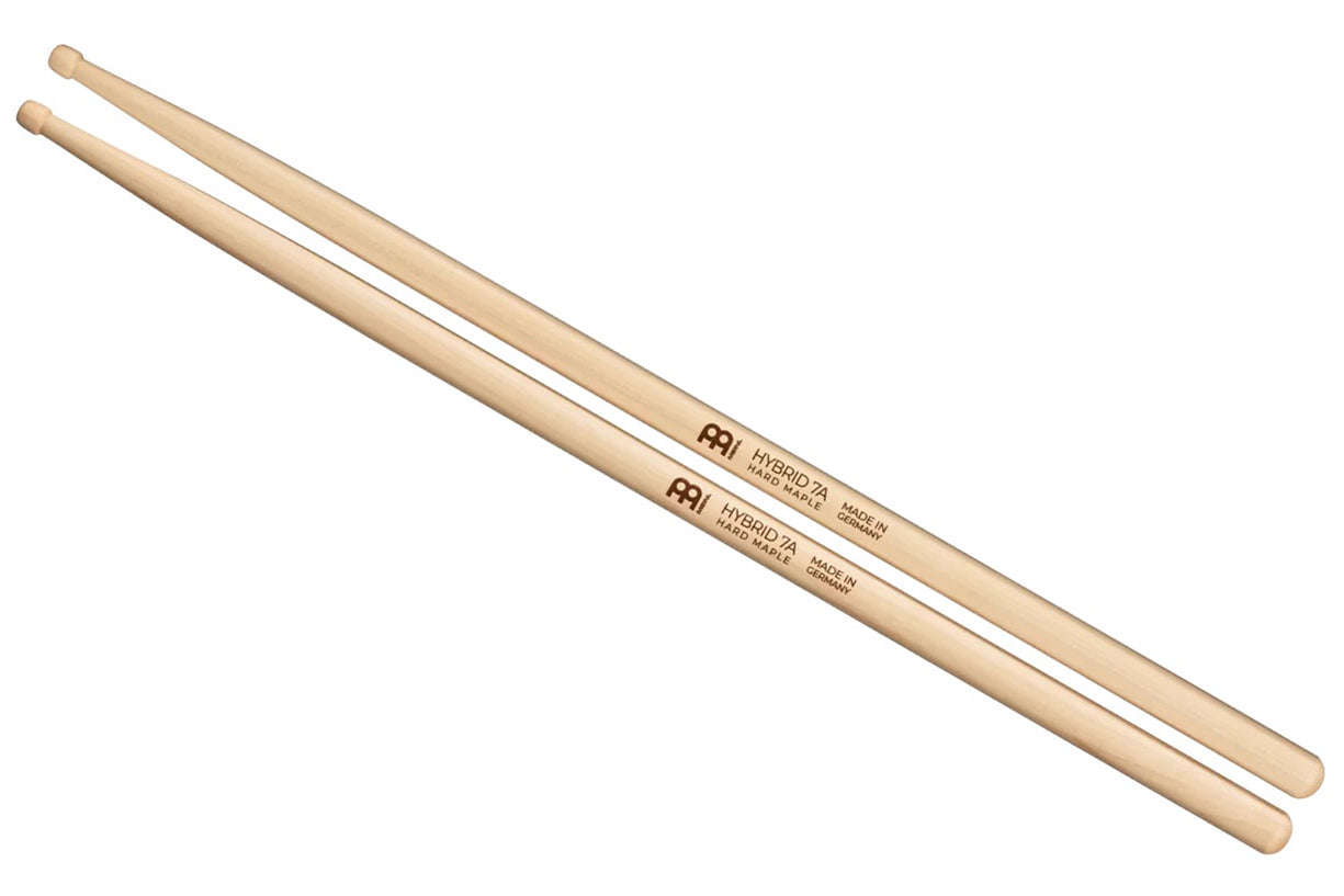 Meinl Hybrid 7A Drumstick, Maple, Heavy, Hybrid Tip