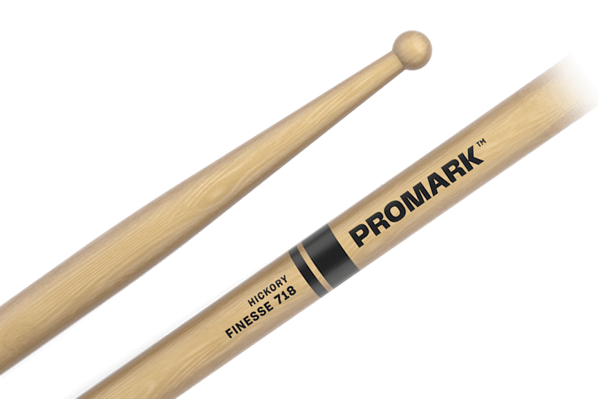 Promark Finesse 718 Hickory Small Round Wood Tip Drum Stick