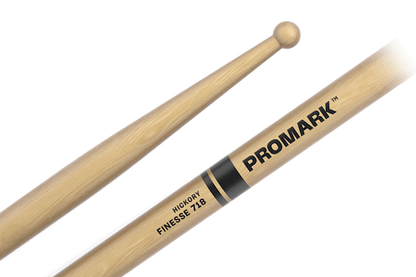 Promark Finesse 718 Hickory Small Round Wood Tip Drum Stick