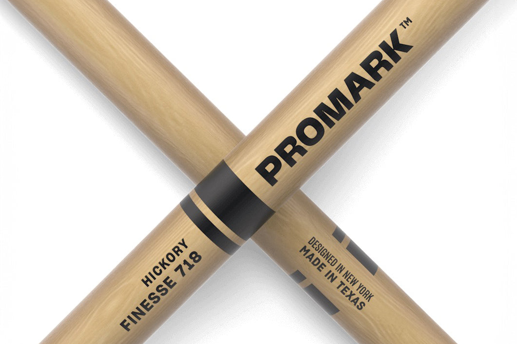 Promark Finesse 718 Hickory Small Round Wood Tip Drum Stick