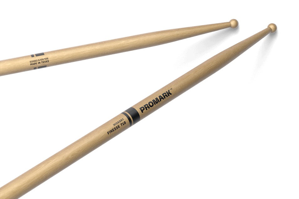 Promark Finesse 718 Hickory Small Round Wood Tip Drum Stick