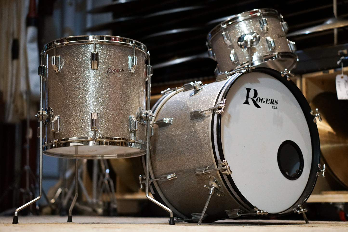 Rogers 12/14/20" Holiday Drum Set - 1960s Silver Sparkle