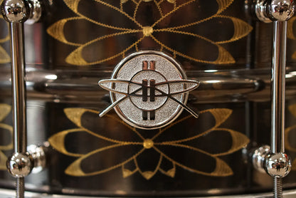 Dunnett 6.5x14" Brass Black Beauty Engraved by John Aldridge - Black Nickel